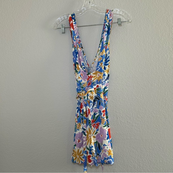 Sugarlips Floral Multicolor Ojai Honey Surplice Romper women’s small boho summer - Picture 7 of 10